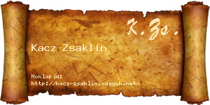 Kacz Zsaklin névjegykártya